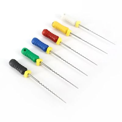 فایل های دندانپزشکی با کیفیت تضمینی برای استفاده دستی 25 میلی متری #15-40، ریمرهای دندانپزشکی استیل ضد زنگ