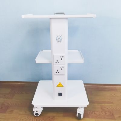 ترالی ابزار دندانپزشکی متحرک با کیفیت بالا، چرخ‌دار و بادوام، دارای پریز برق داخلی