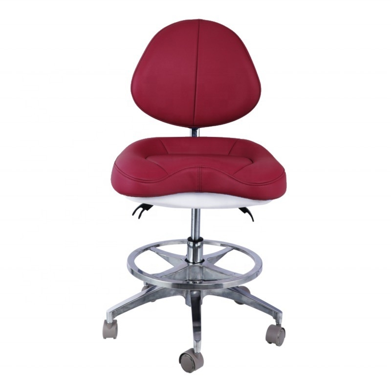 Soft Leather Dentist Stool Unique Comfortable Seat Adjustable Height Dentist Chair With Wheels