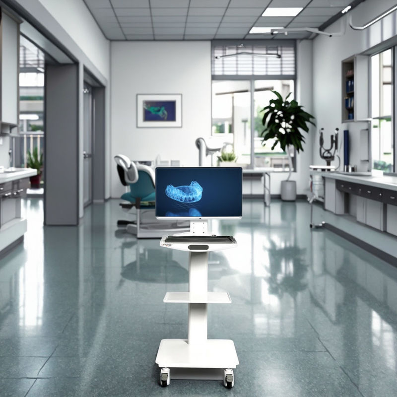تجهیزات بیمارستان دندانپزشکی کامپیوتر چرخ دستی دندانپزشکی سیار چرخ دستی بیمارستان سیار چرخ دستی سیار استیل ضد زنگ با ترمز