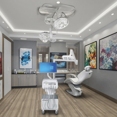 ترولی سیار پزشکی کارخانه ای واحد توربین دندانپزشکی پرتابل Anzhe Dental Assistant Cart با کمپرسور 550 وات