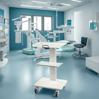 قیمت خوب ترولی متحرک آزمایشگاهی چند منظوره دندانپزشکی از جنس استنلس استیل با سوکت داخلی، ترولی متحرک 3 لایه آنلاین