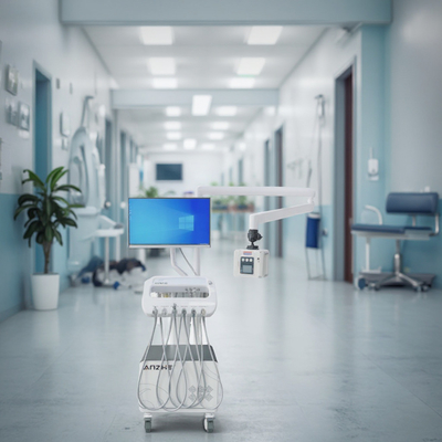 Mobile Veterinary Dental Workstation Portable Pet Dental Treatment Cart 220V Dental Cart With Oral Camera And Computer