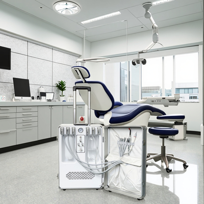 طراحی چمدان واحد دندانپزشکی قابل حمل واحد درمان دندانپزشکی قابل حمل همراه با کمپرسور ساخته شده