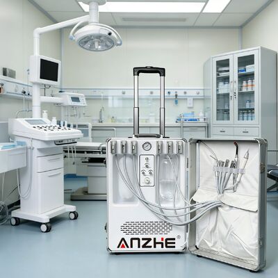 قیمت خوب یونیت دندانپزشکی دامپزشکی قابل حمل با تأییدیه CE، تجهیزات کلینیک دندانپزشکی حیوانات خانگی سیار با کمپرسور هوا، مجموعه کامل یونیت توربین دندانپزشکی آنلاین