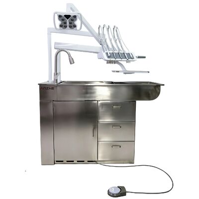 قیمت خوب میز درمان دندانپزشکی دامپزشکی فولاد ضد زنگ با چراغ جراحی LED و 550W قدرت برای کلینیک حیوانات آنلاین