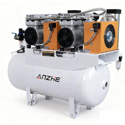 قیمت خوب کمپرسور هوا دندانپزشکی خاموش بدون روغن با خشک کن هوا 60L 1700W کمپرسور دندانپزشکی کم سر و صدا برای 4 صندلی دندانپزشکی آنلاین