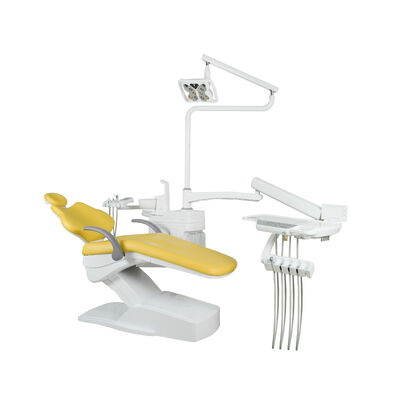 قیمت خوب یونیت صندلی دندانپزشکی برقی با چراغ سنسور LED، صندلی درمان دندانپزشکی نصب شده در بالا برای کلینیک دندانپزشکی و بیمارستان آنلاین