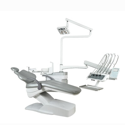 قیمت خوب واحد صندلی دندانپزشکی نصب شده بالا با نور سنسور LED لوکس PU صندلی درمان دندانپزشکی چرم واحد دندانپزشکی الکتریکی برای کلینیک دندانپزشکی آنلاین