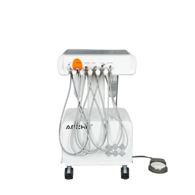 قیمت خوب یونیت دندانپزشکی پرتابل با کمپرسور هوا داخلی، اسکالر، چراغ کیورینگ LED، ترولی متحرک درمان دندانپزشکی آنلاین
